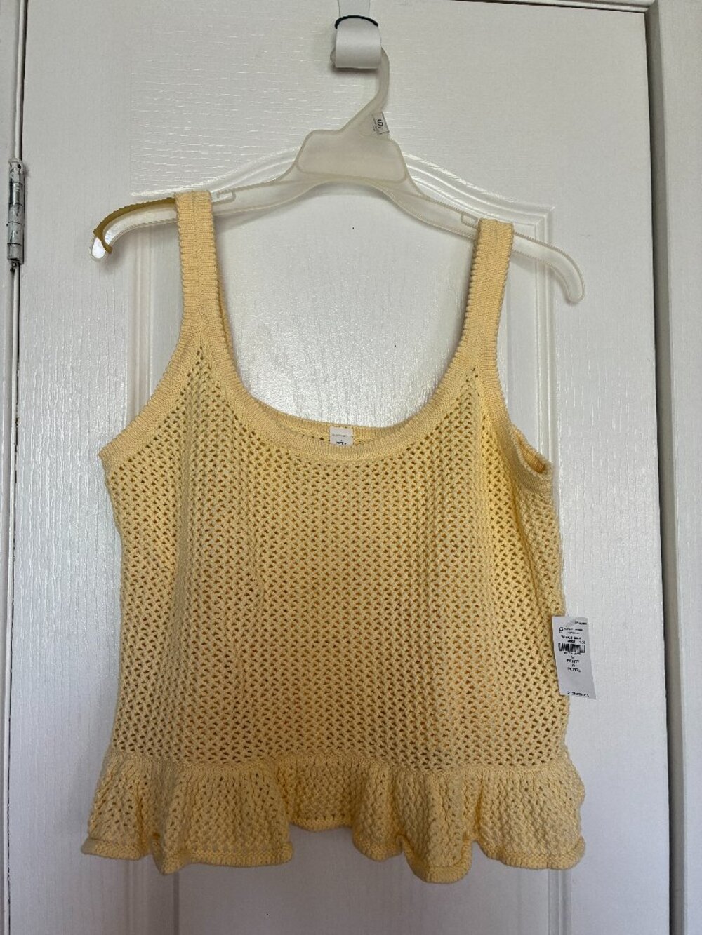 100% Cotton Crochet Butter Yellow Summer Sweater NWT